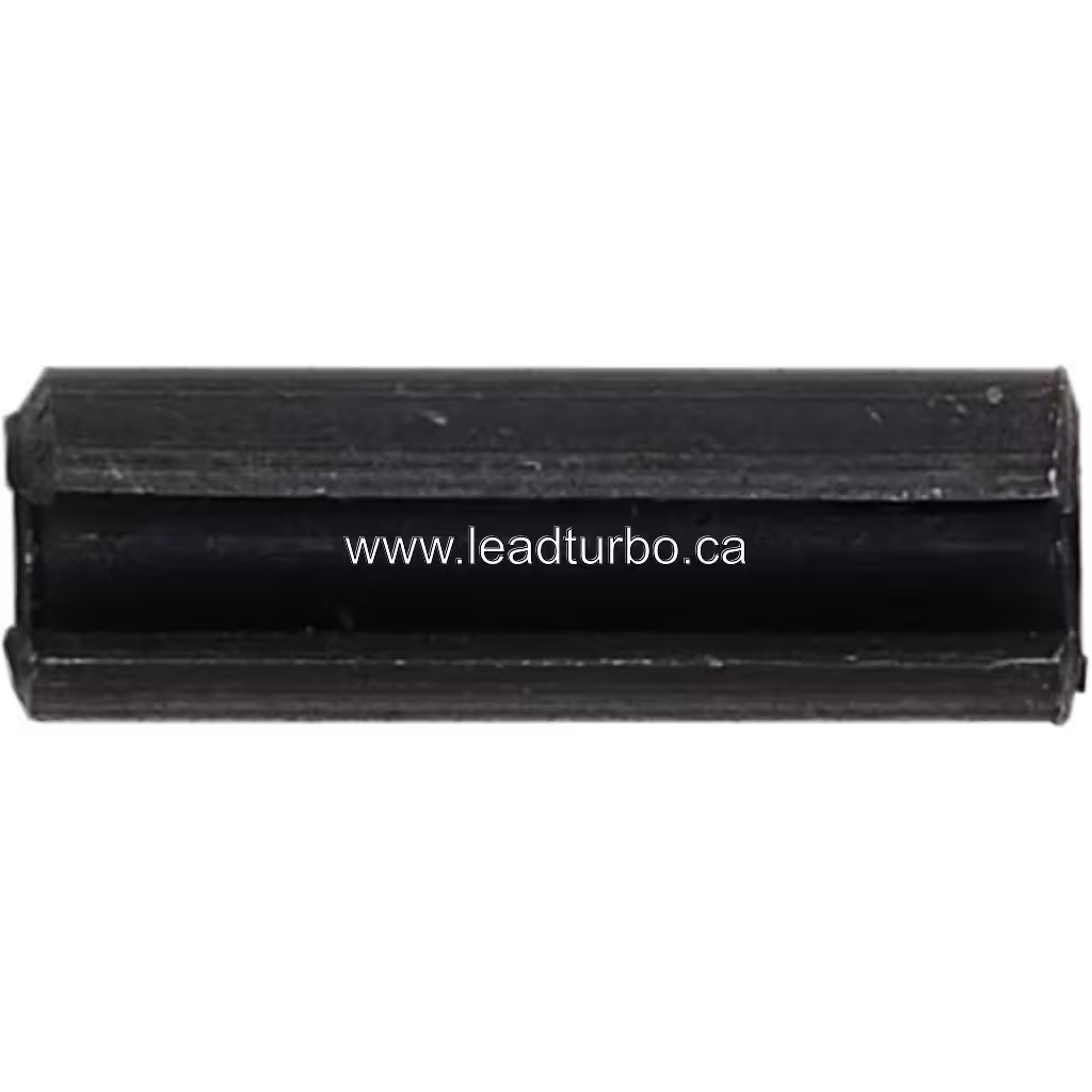 Dark grey cylindrical HX82 turbocharger roll pin with longitudinal slot