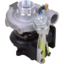 Turbocharger assembly side view