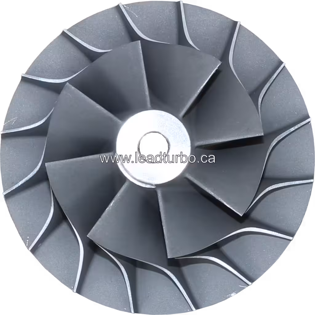 Détail de la roue de compresseur en aluminium