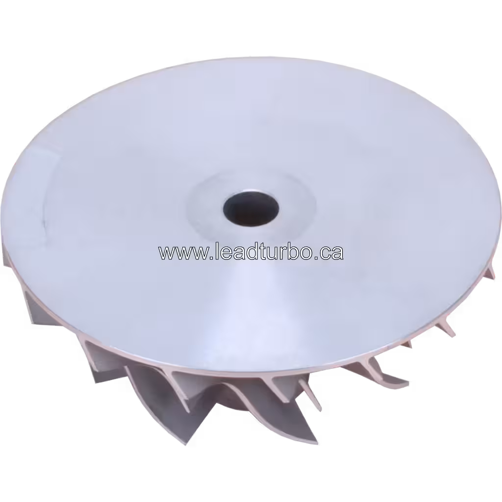 Détail de la roue de compresseur en aluminium