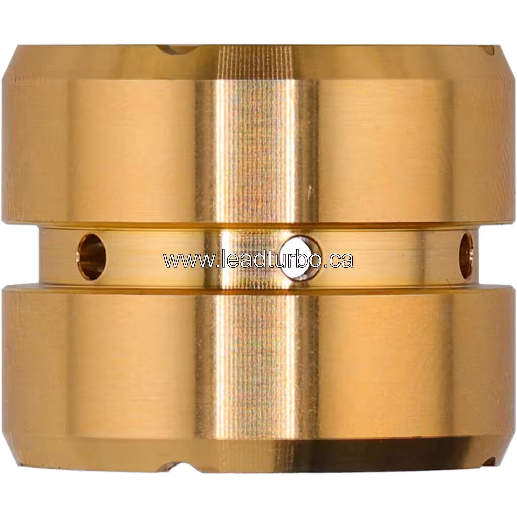 Front view of S400 turbocharger journal bearing with gold finish