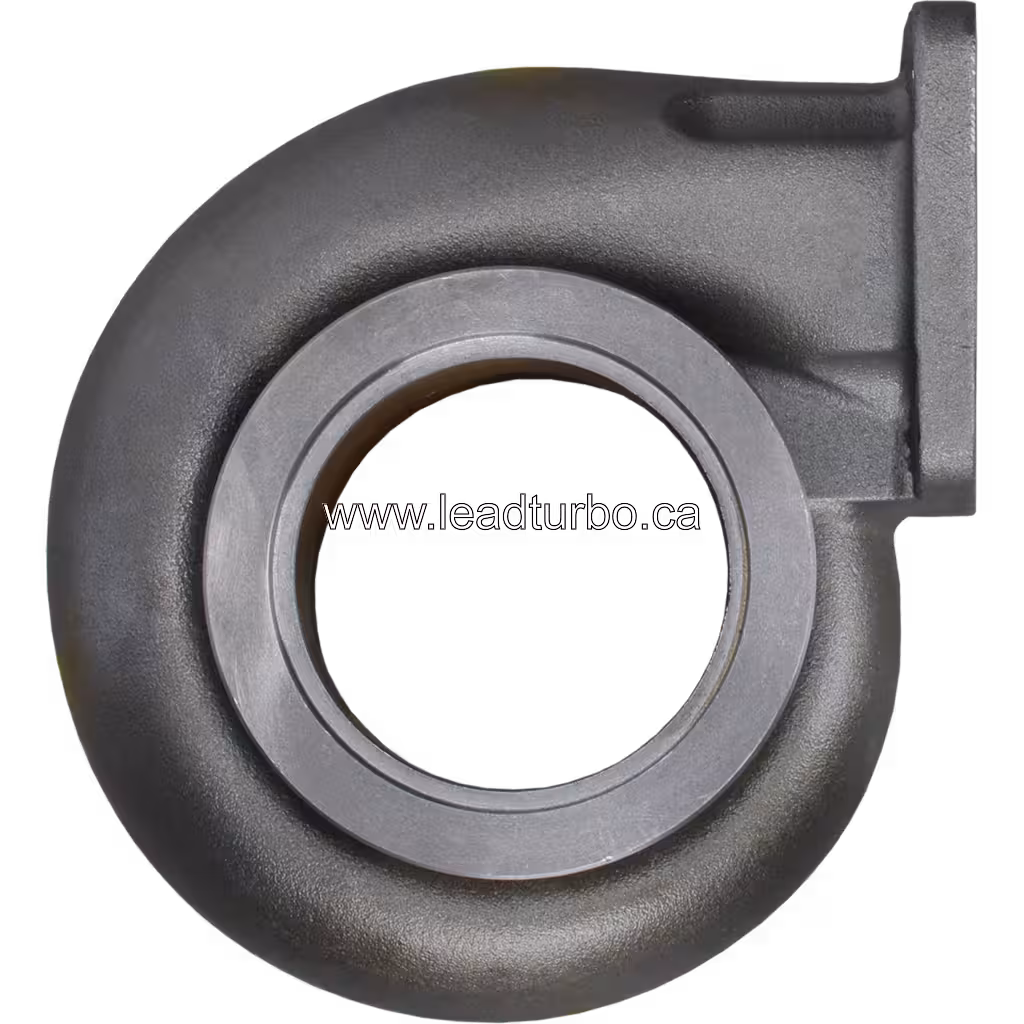 Turbine housing 178788 vue de dessous à 45 degrés avec flange circulaire usinée