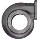 Turbine housing 178788 vue de dessous à 45 degrés avec flange circulaire usinée
