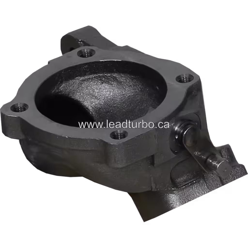 Turbine housing J96 FOR 5303-970-0052 TH vue de dessus à 45 degrés montrant le port d'échappement