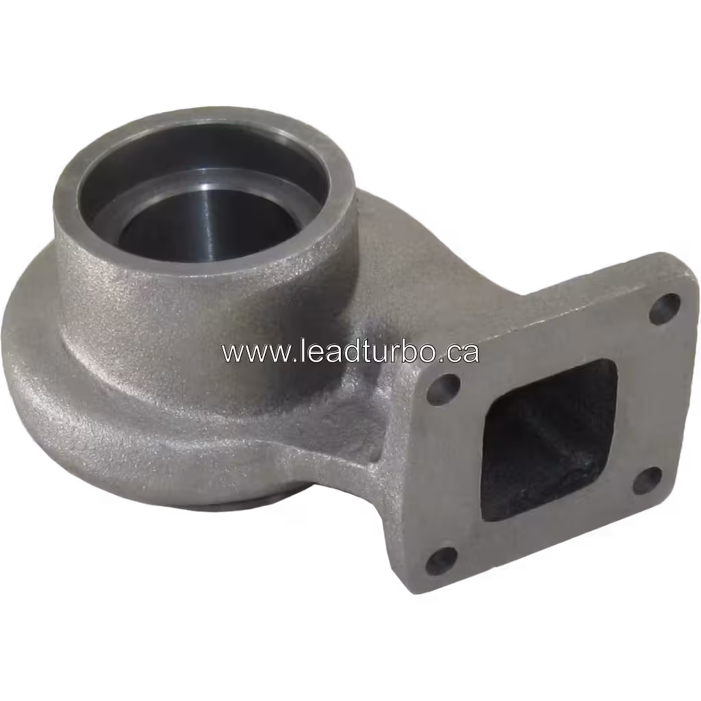 Exhaust side view of turbo turbine housing