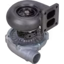 Turbocompresseur 1808749C91 vue inférieure 45 degrés avec corps de turbine en fonte