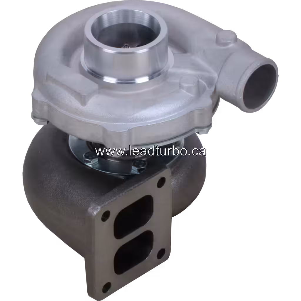 Turbocompresseur 1808749C91 vue supérieure 45 degrés montrant le corps de compresseur en aluminium