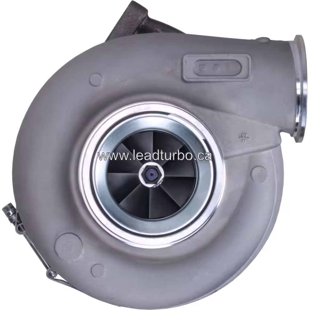 Vue du dessous du turbocompresseur 4024762 montrant la roue turbine
