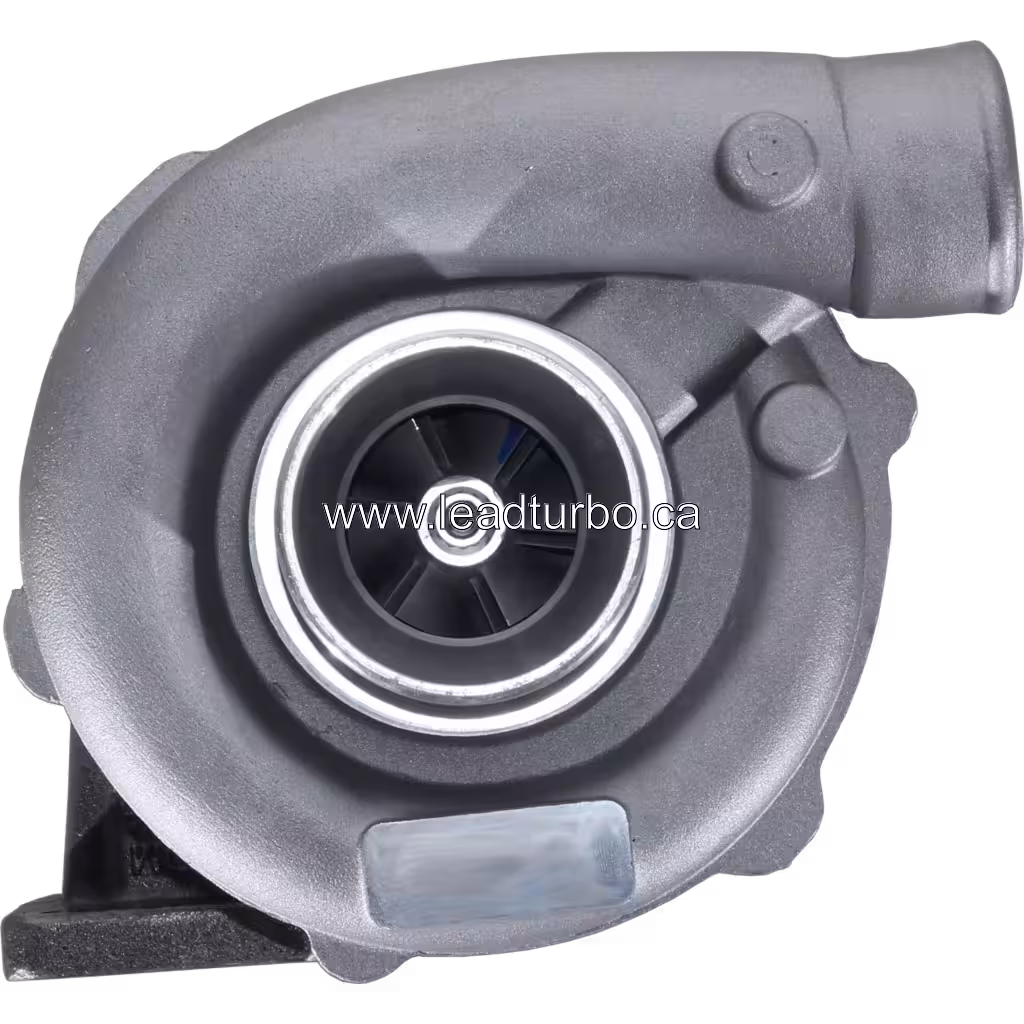 Turbocompresseur 452077-5004 TO4E35 vue avant avec carter compresseur argenté