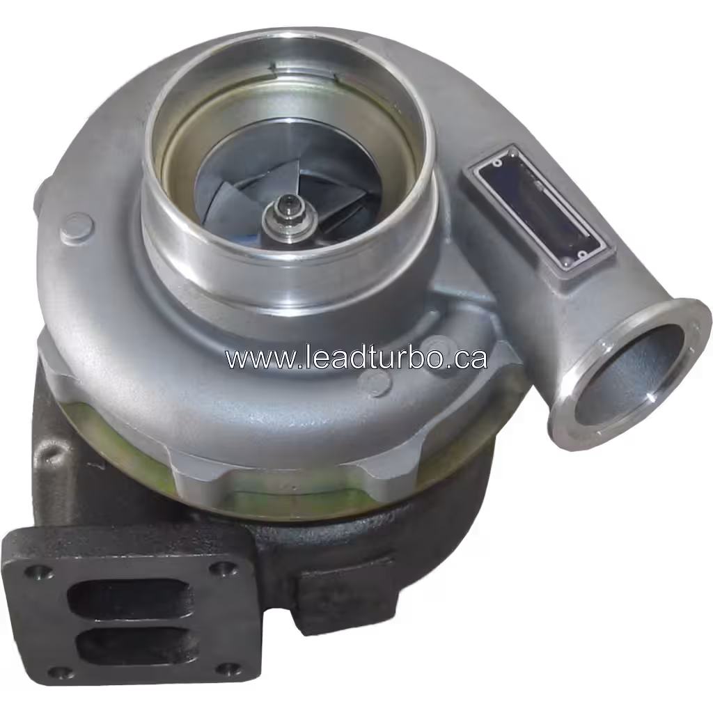 Vue du flange d'échappement à deux ports sur le turbocompresseur MAN D2866LF37