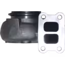 1138465 S2ESL119 turbine housing front view with two-port exhaust flange