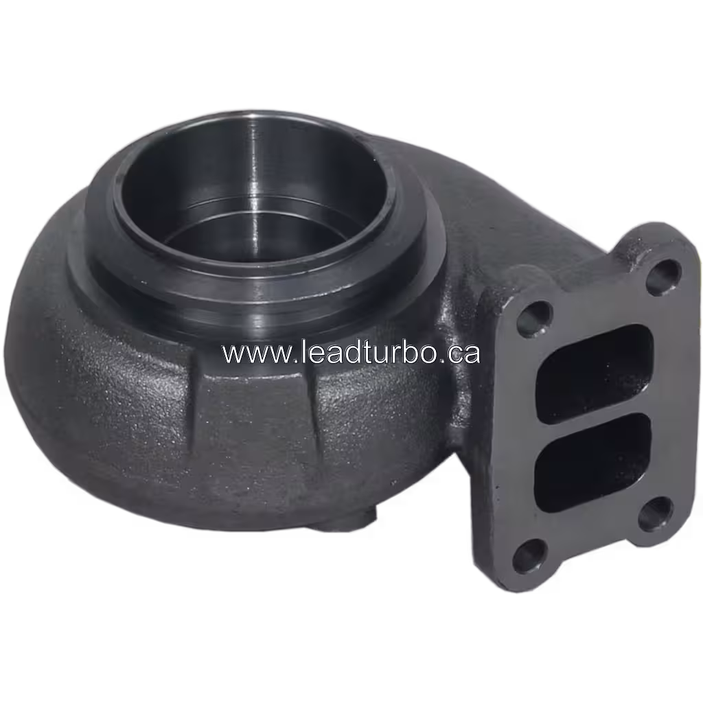 CAT 3116 turbine housing top view showing volute casing design