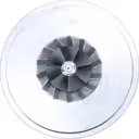 14877100003 S410 turbo core front view with turbine and compressor wheels