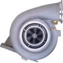 Front view of 23528065 GTA4294 turbocharger with grey cast housing and visible turbine wheel