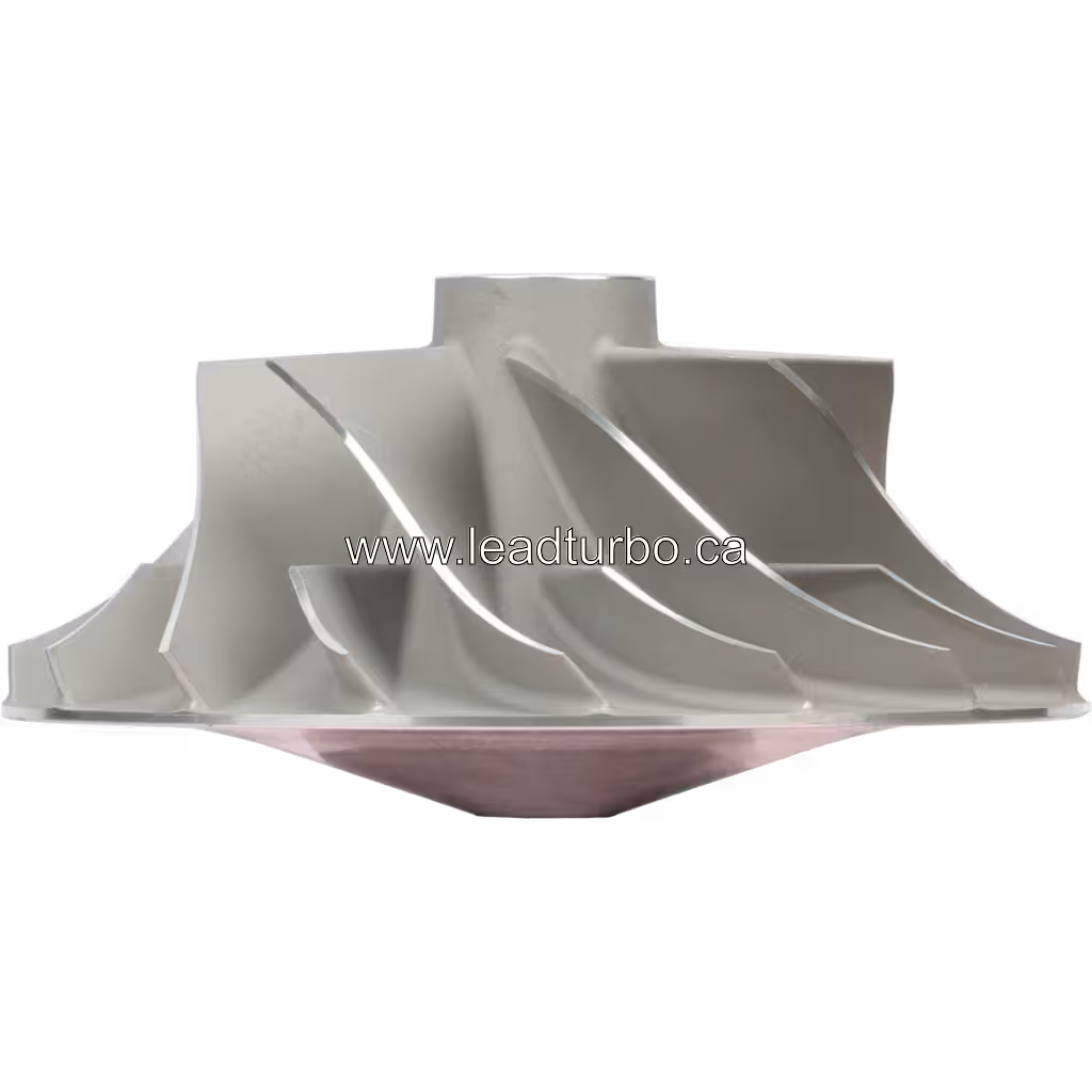 3597224 HE551V compressor wheel front view with radial curved blades