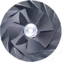Front view of 4027807 CW HX55W compressor wheel with curved blades