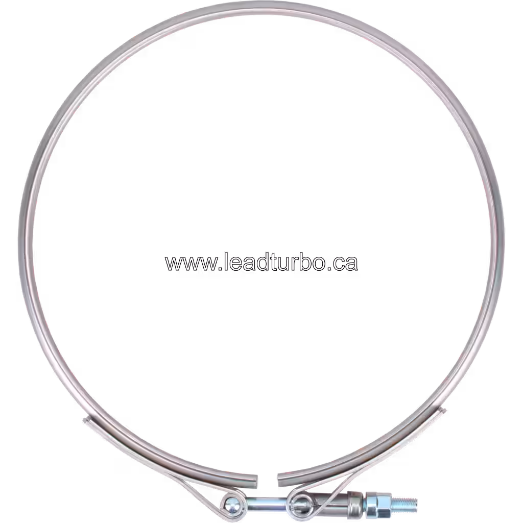 Polished steel V-band ring with lever mechanism for Cummins ISX1