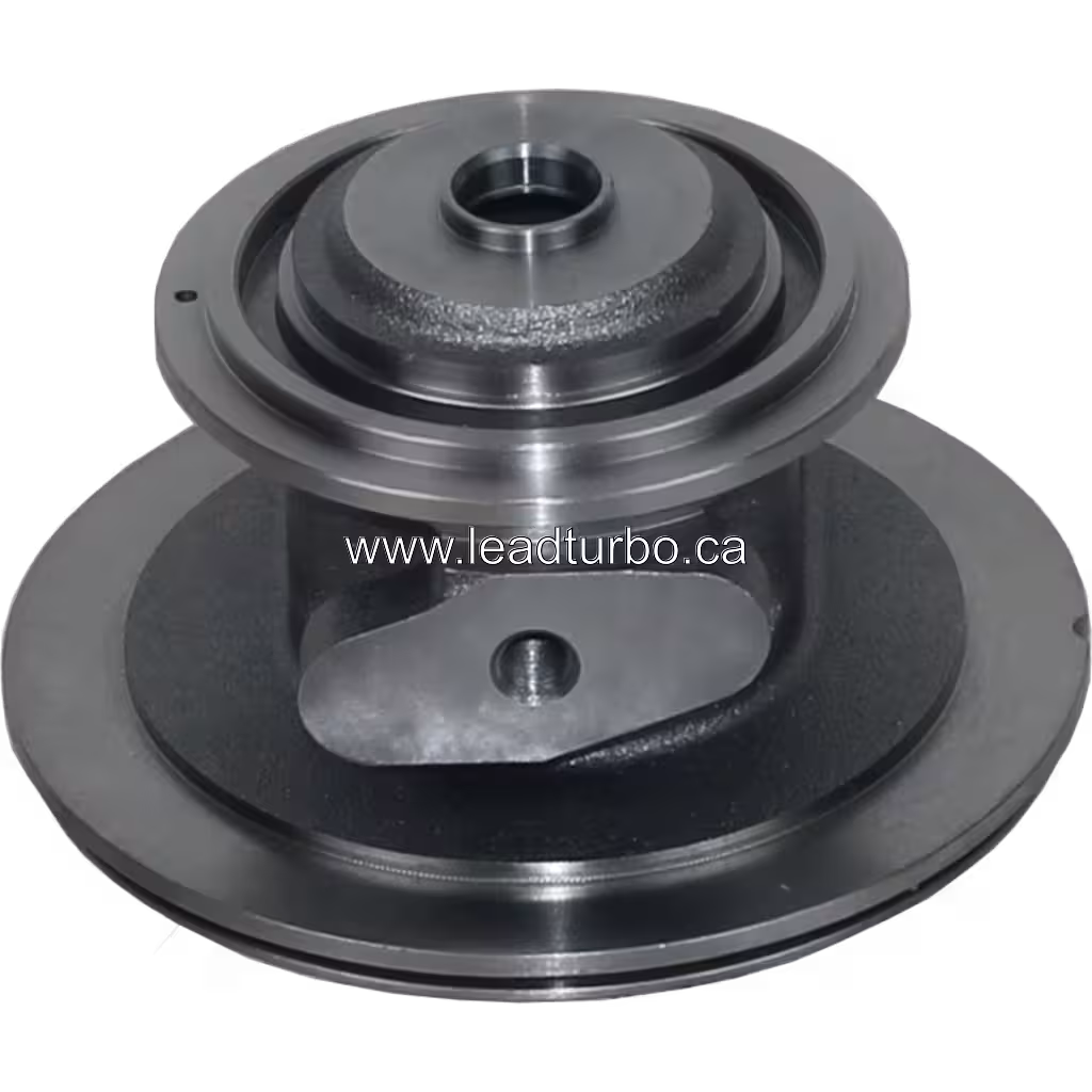 Metallic turbo bearing housing with central threaded bore