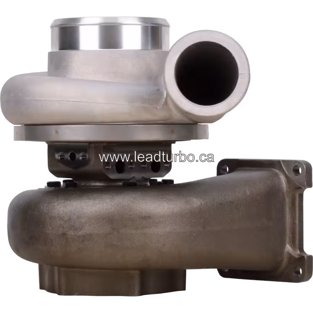 6502-52-5010 KTR130-33CAW turbocharger front view with twin-scroll turbine housing