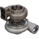 6505-55-5260 turbocharger bottom view with cast iron turbine housing and flange