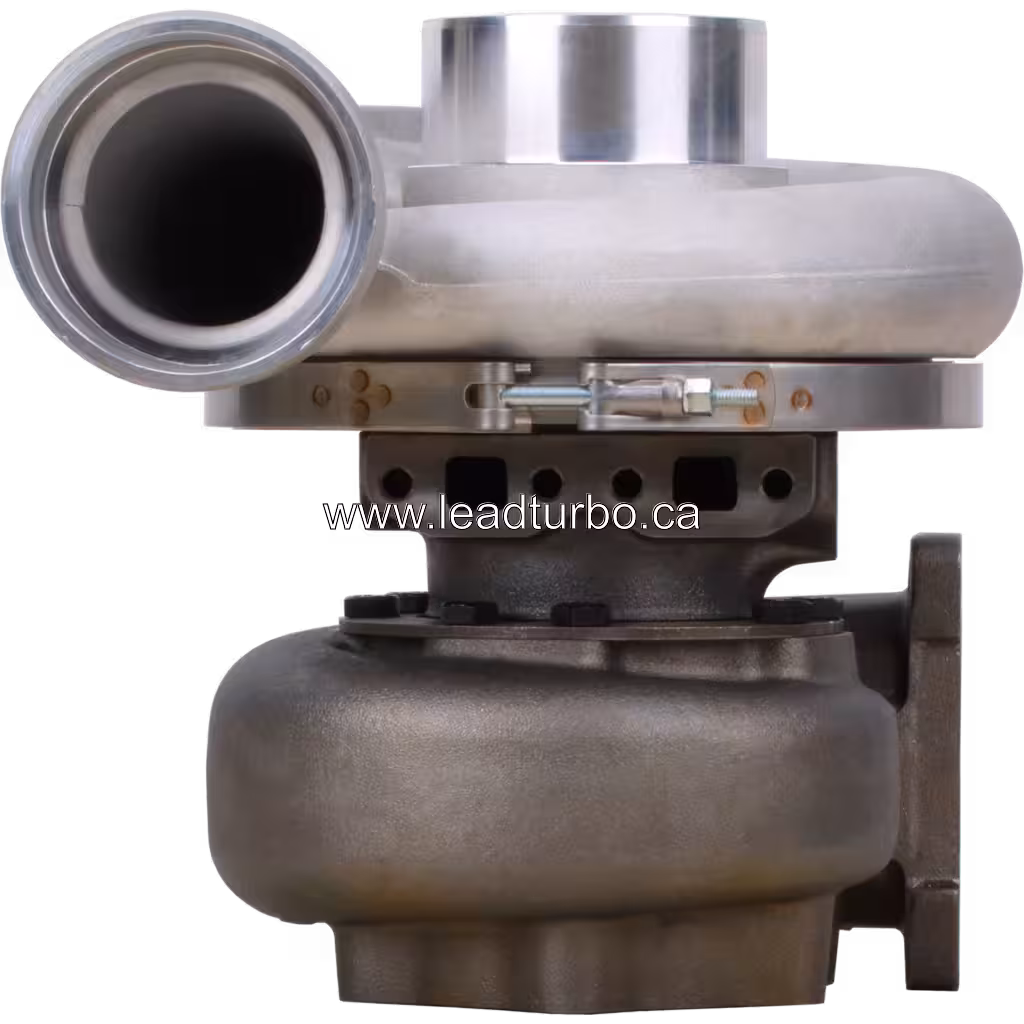 6505-55-5260 KTR110G-H44E turbocharger front view with silver compressor housing