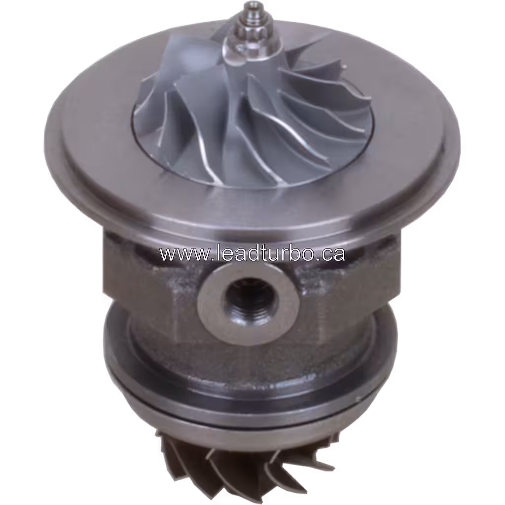Vue de dessus à 45 degrés du core turbo 431876-0078 avec logements compresseur et turbine