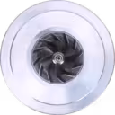 Vue de face du core 433289-0290 GT2049S avec roue turbine et compresseur