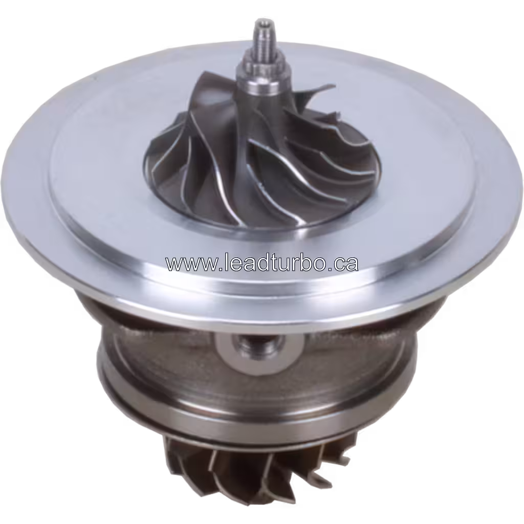 Vue de dessus du core turbo 433289-0290 montrant la bride et la roue turbine