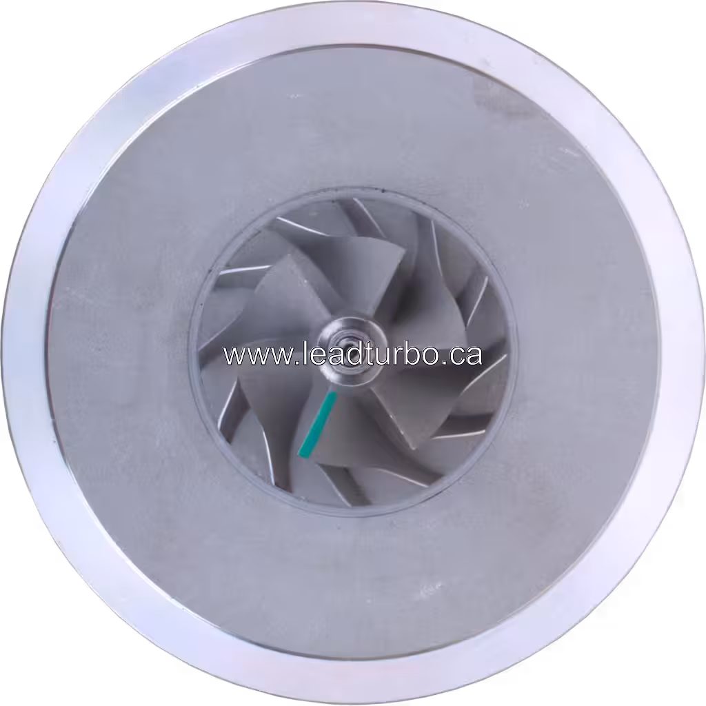 Vue avant du core de turbocompresseur J96 736210-0009-R montrant la roue compresseur