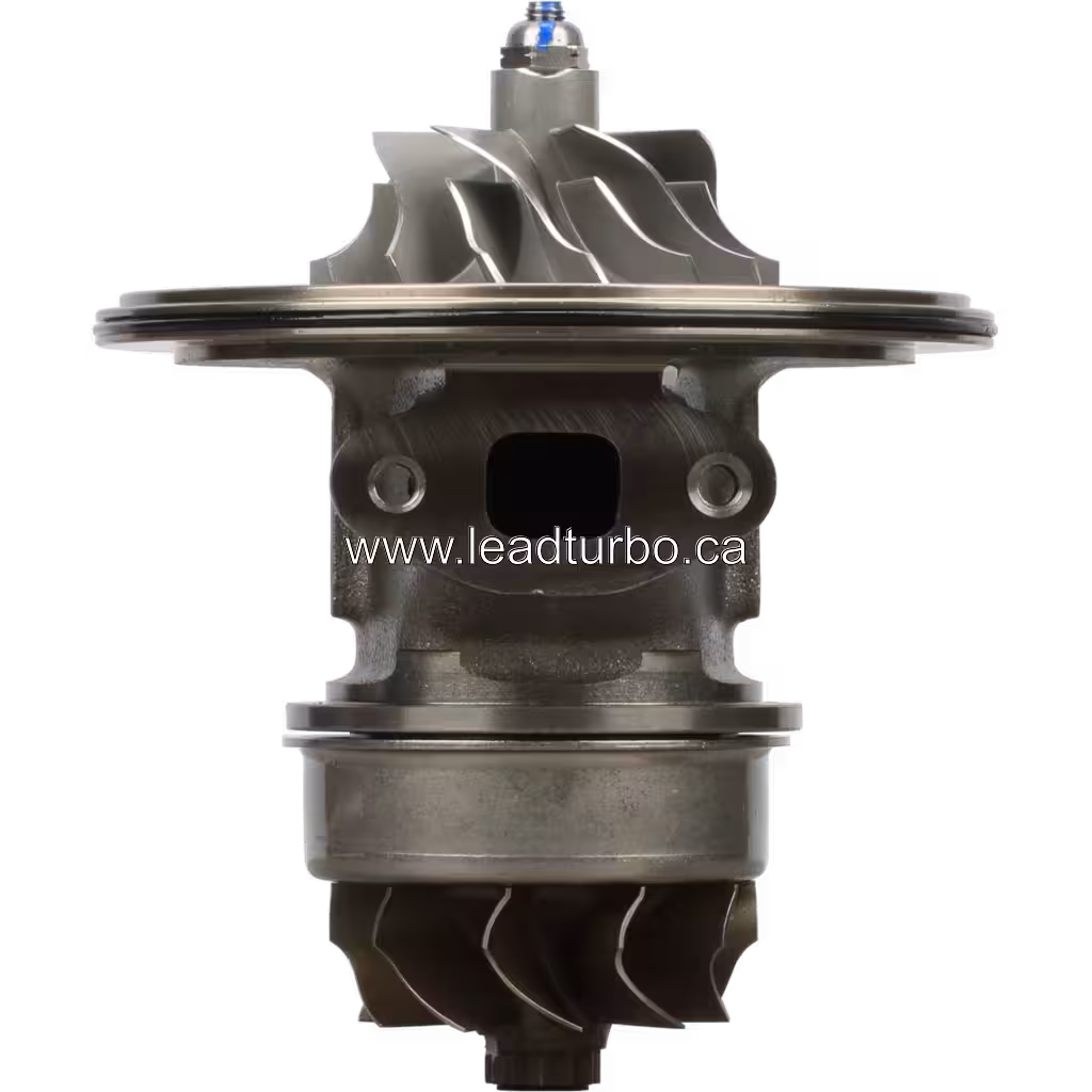 Core de turbocompresseur S2EGL-112 vue frontale avec roue de turbine et compresseur