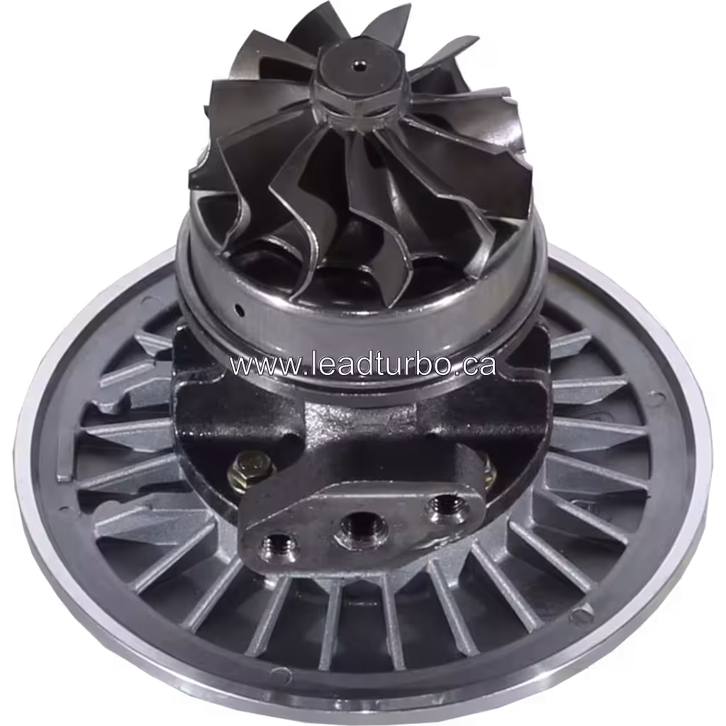 Vue inférieure du core 408105-0310 montrant la roue turbine et les ailettes de refroidissement
