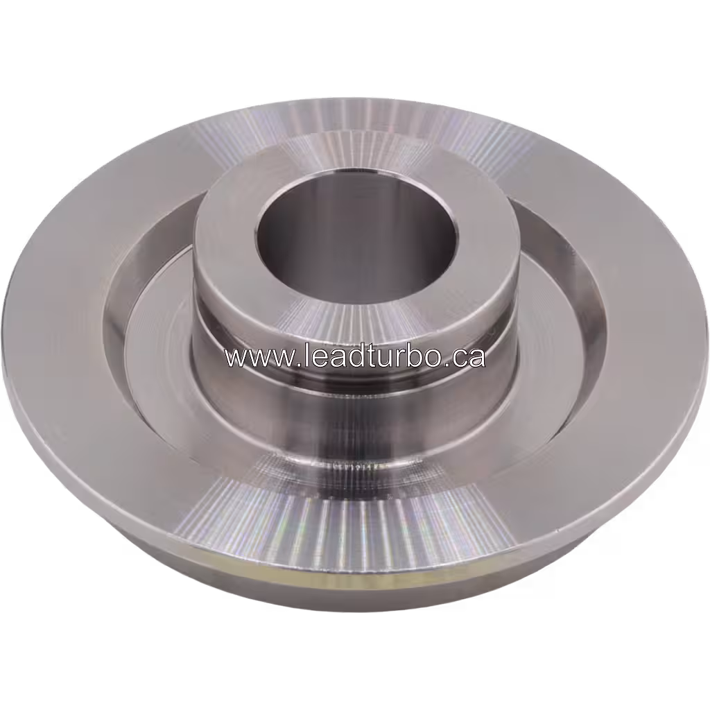 Top-down view of a turbocharger thrust ring showing the central bore