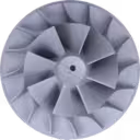 Front view of KTR90-2 CCW compressor wheel for J96 turbocharger with counter-clockwise blade orientation