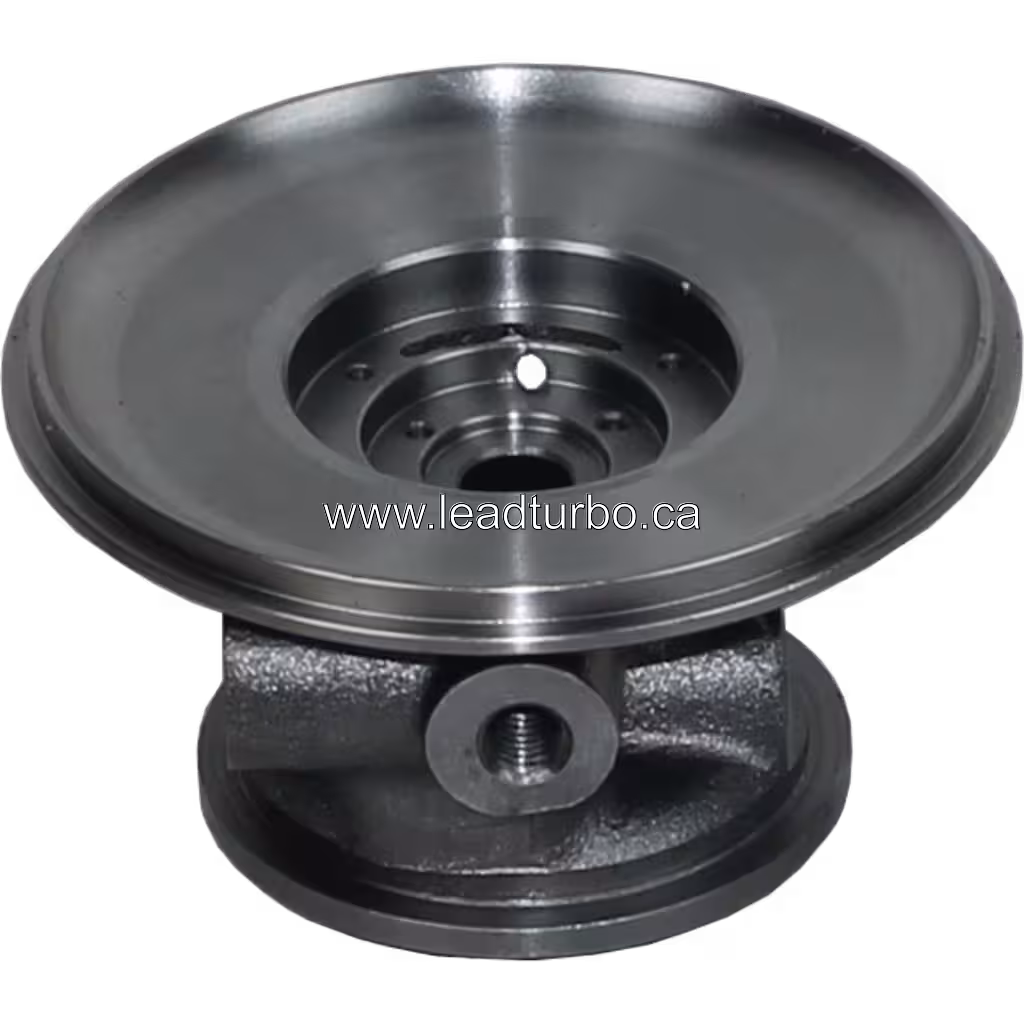 Vue de dessus du bearing housing NN133378 montrant le filetage central et les brides polies