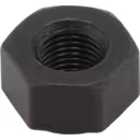 Industrial fastener with black coating and chamfered edges