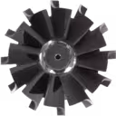 Vue de face de la roue turbine TD05-10A en métal usiné