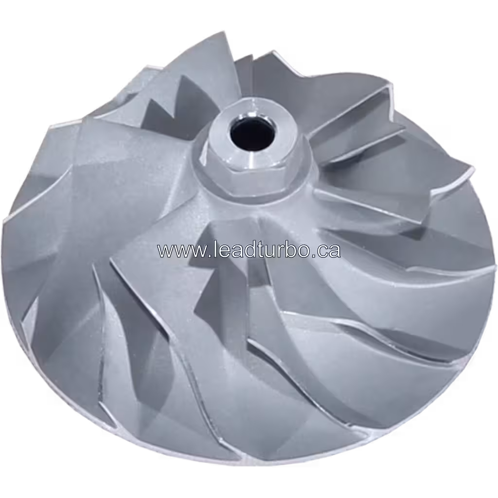 Roue de compresseur 434244-0002 vue de dessus avec aubes radiales courbées