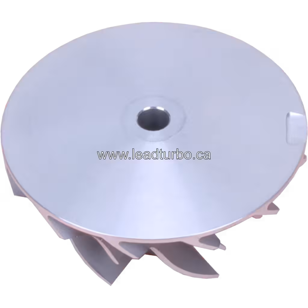 Metallic compressor wheel with central bore and keyway, S100 style