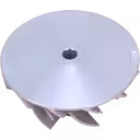 Metallic compressor wheel with central bore and keyway, S100 style