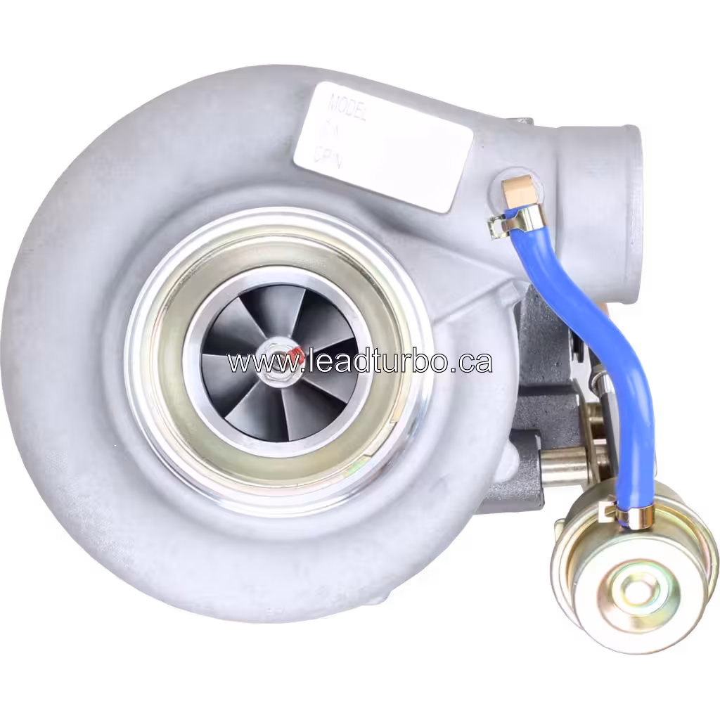 Détail du turbocompresseur 1118010-F126 montrant la roue turbine et les fixations hexagonales
