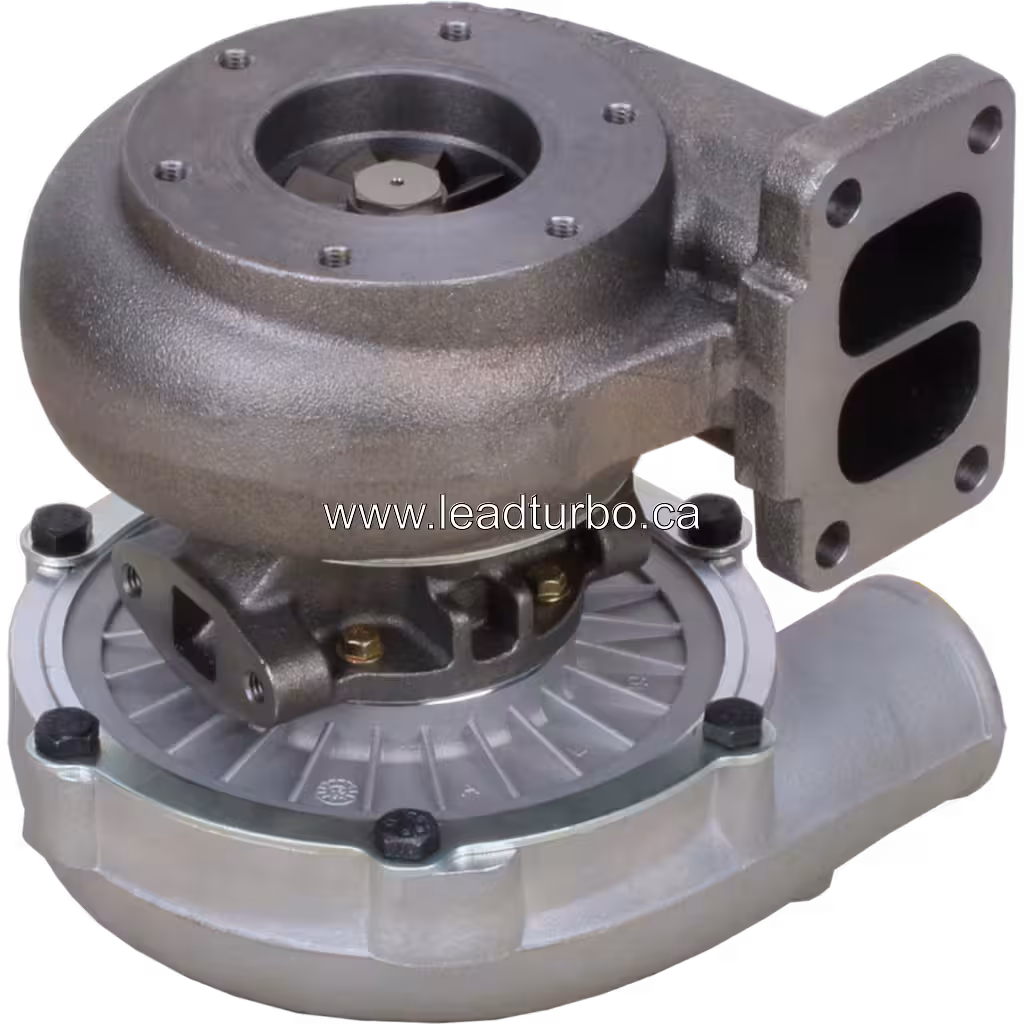 Turbocompresseur 2674A071 TO4E35 pour Perkins 1006 et Cummins bottom 45 degree view