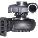 Vue avant du turbocompresseur 466242-5016 TA5103 avec carter compresseur argenté