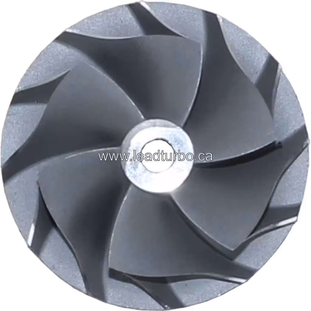 J96 turbocharger compressor wheel with spiral blade design