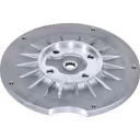 Underside of J96 back plate with radial cooling fins and splined center
