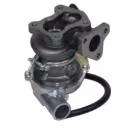 VI61 turbocharger bottom view showing mounting details and actuator assembly