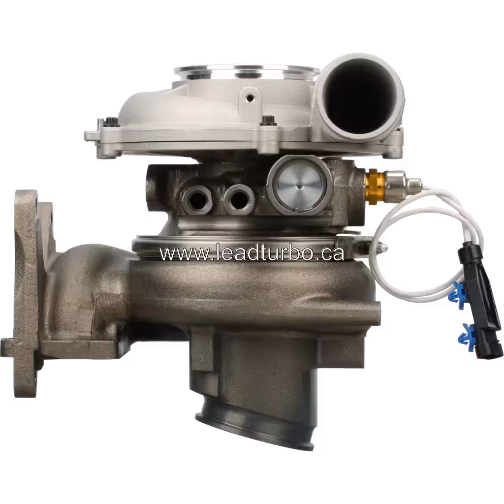 12642129 GT3788LVA turbocharger front view with variable geometry turbine actuator
