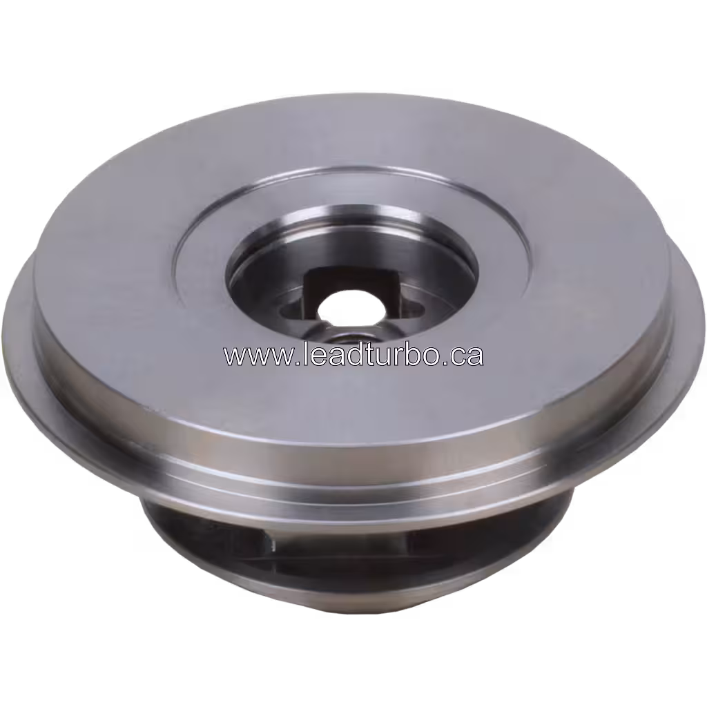 Machined metal bearing housing with central square mounting details