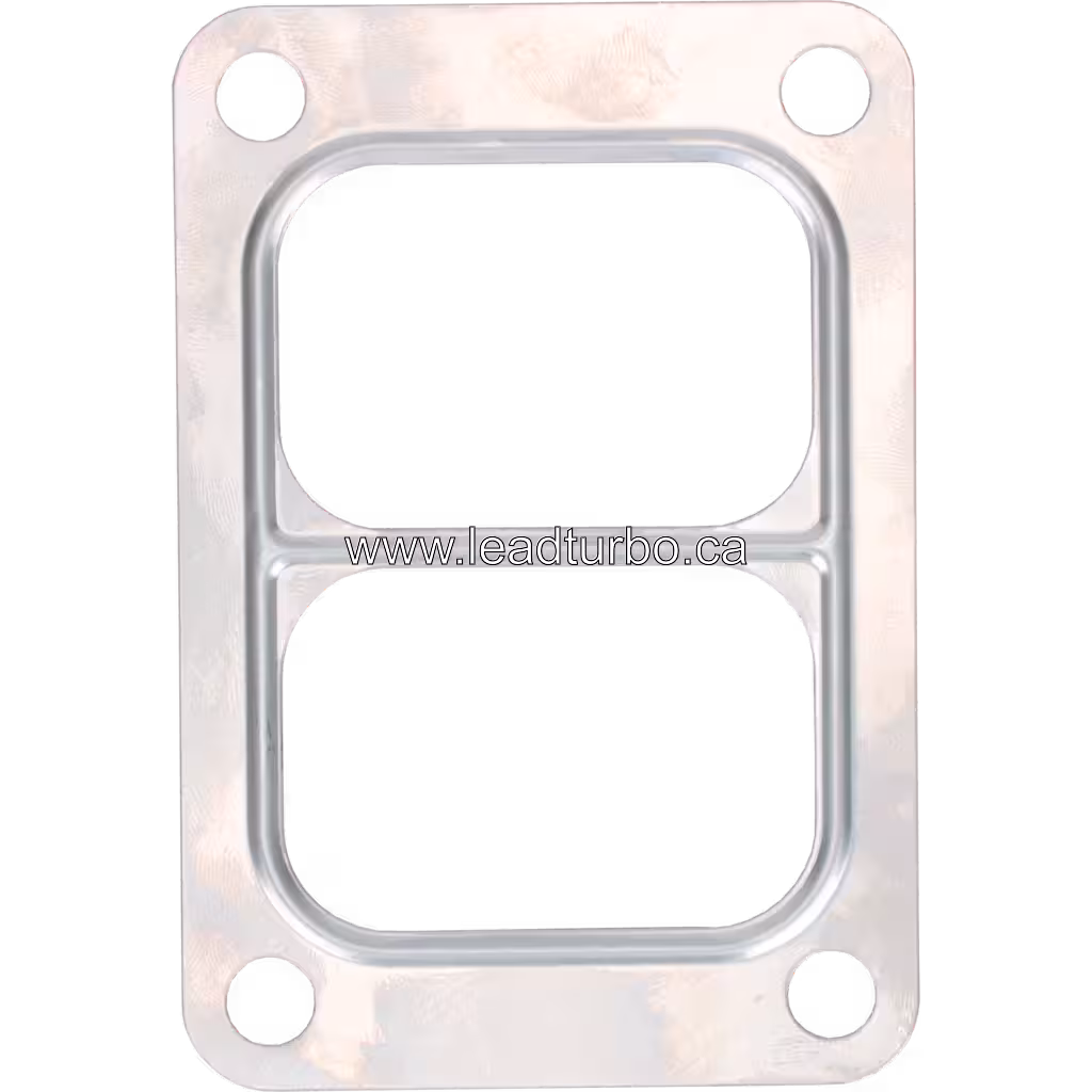 S400S062 turbo gasket top view, four corner bolt holes, brushed metallic finish, OEM reference 006179