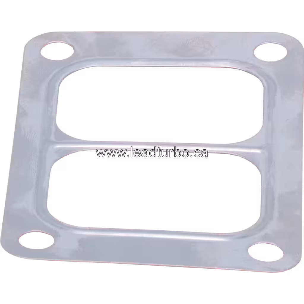 FOR 171702 GA-TI turbocharger gasket for S400S062, silver rectangular metal gasket with two central oval cutouts