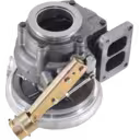 20763166 turbocharger bottom view with square exhaust flange and mounting bracket
